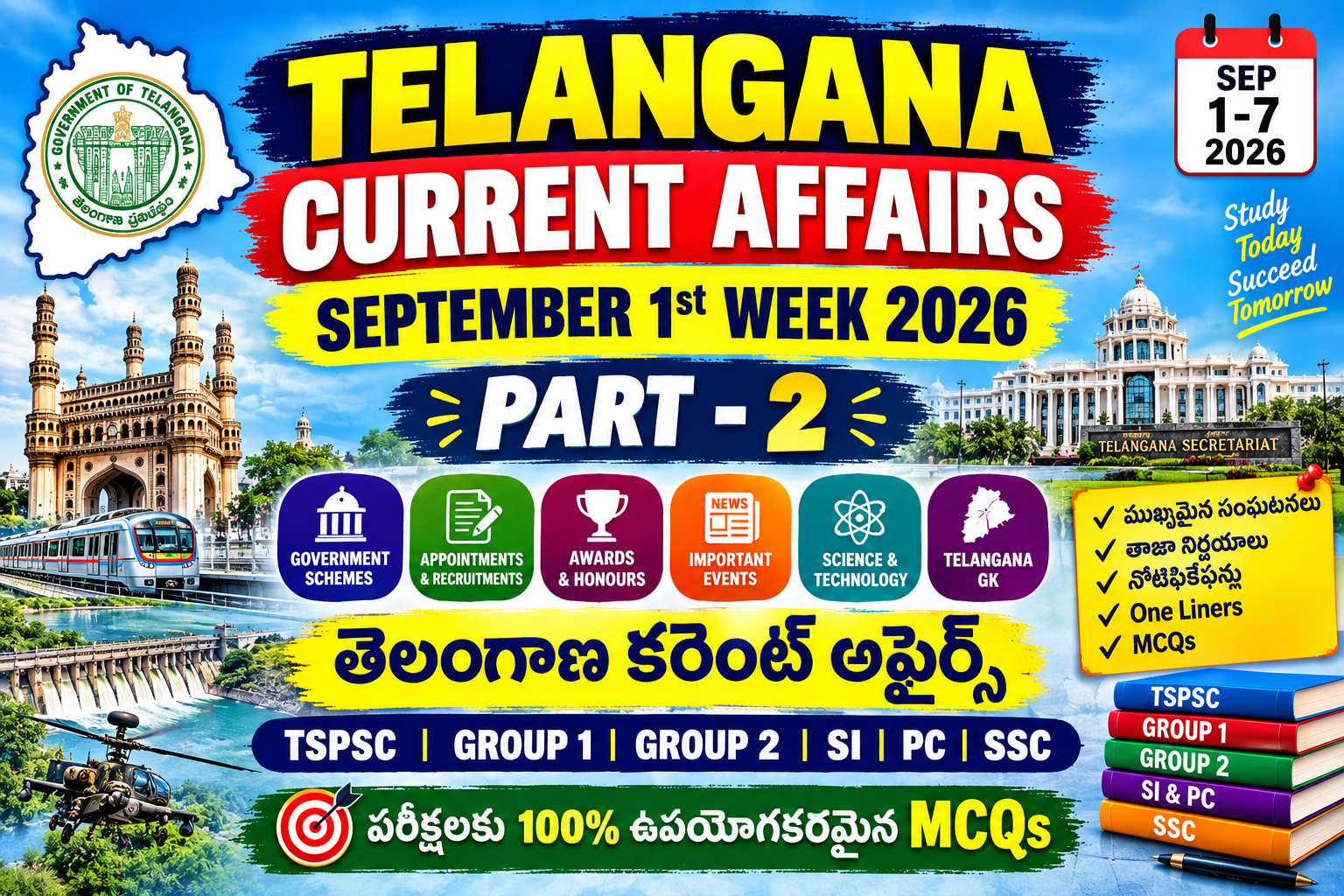 సెప్టెంబర్ 1వ వారం 2026 కరెంట్ అఫైర్స్ PART 2