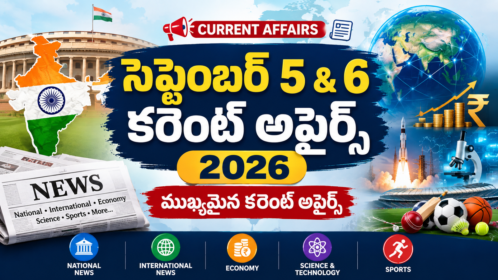 05-06 September 2026 Current Affairs – 05 – 06 సెప్టెంబర్ 2026 కరెంట్ అఫ్ఫైర్స్