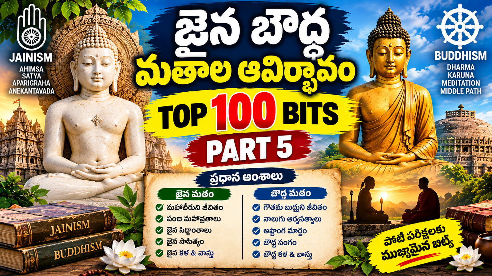 జైన, బౌద్ధ మతాల ఆవిర్భావం TOP 100 BITS PART 5