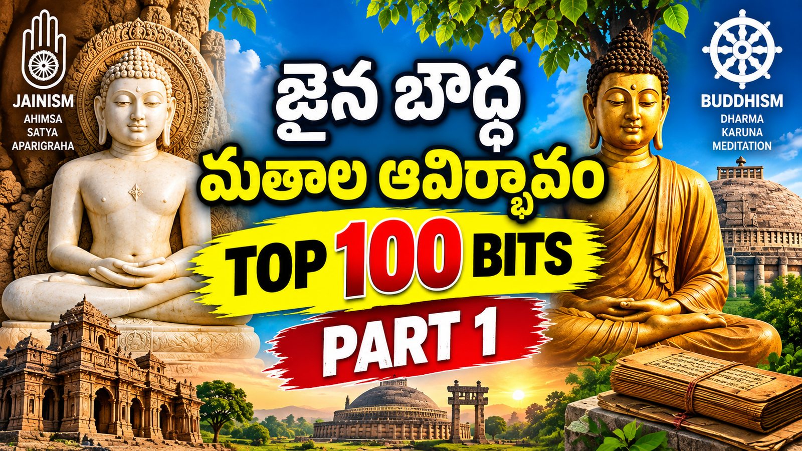 జైన, బౌద్ధ మతాల ఆవిర్భావం TOP 100 BITS PART 1