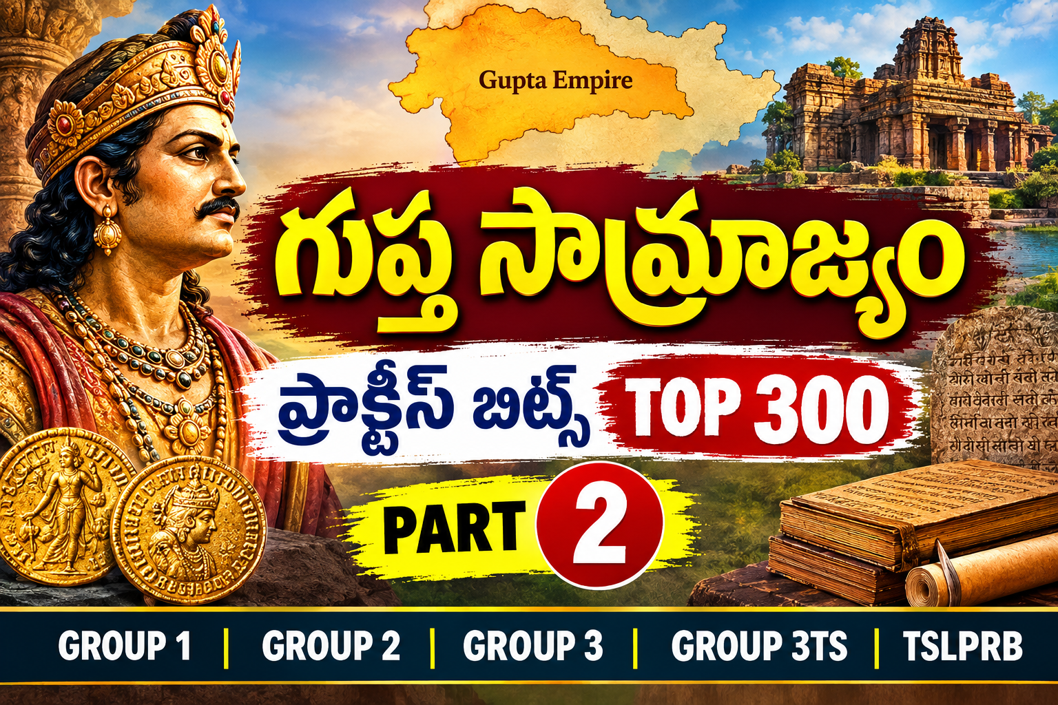గుప్త సామ్రాజ్యం ప్రాక్టీస్ బిట్స్ టాప్ 300 పార్ట్ 2