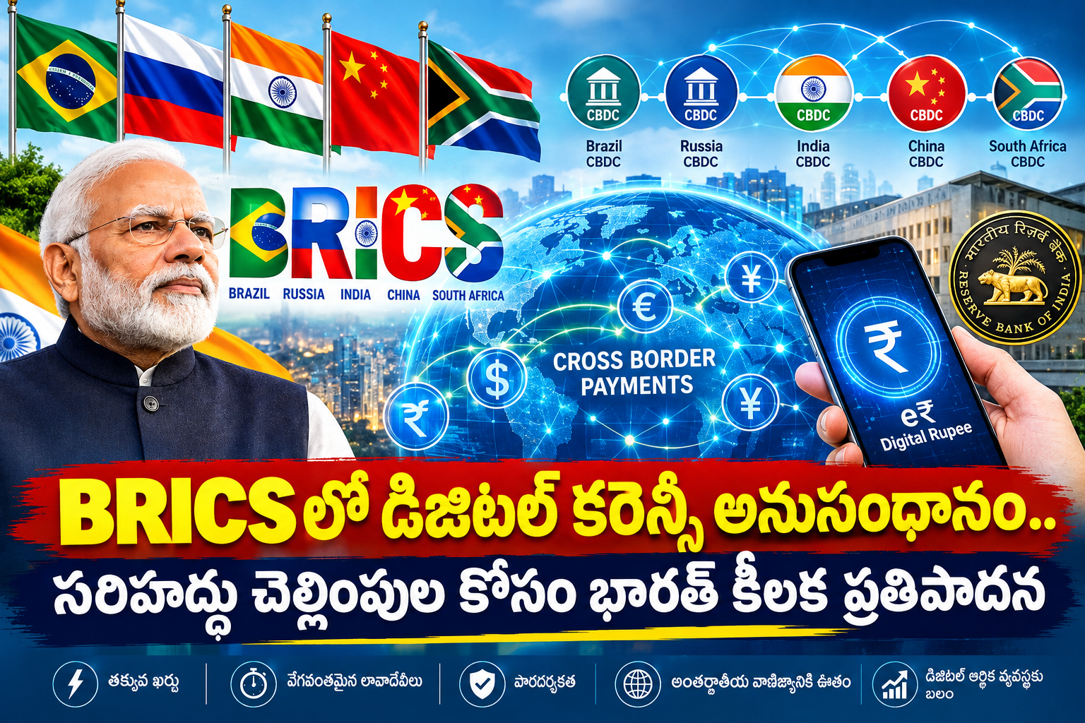 💳 BRICSలో డిజిటల్ కరెన్సీ అనుసంధానం.. సరిహద్దు చెల్లింపుల కోసం భారత్ కీలక ప్రతిపాదన