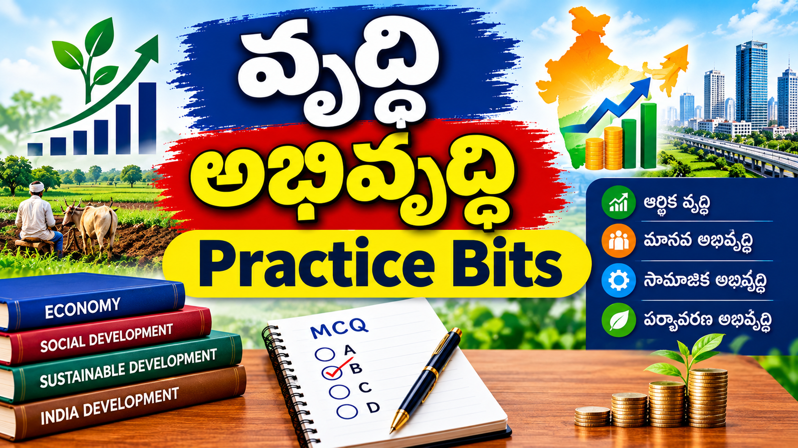 ECONOMIC DEVELOPMENT – భారత ఆర్థిక వృద్ధి మరియు అభివృద్ధి