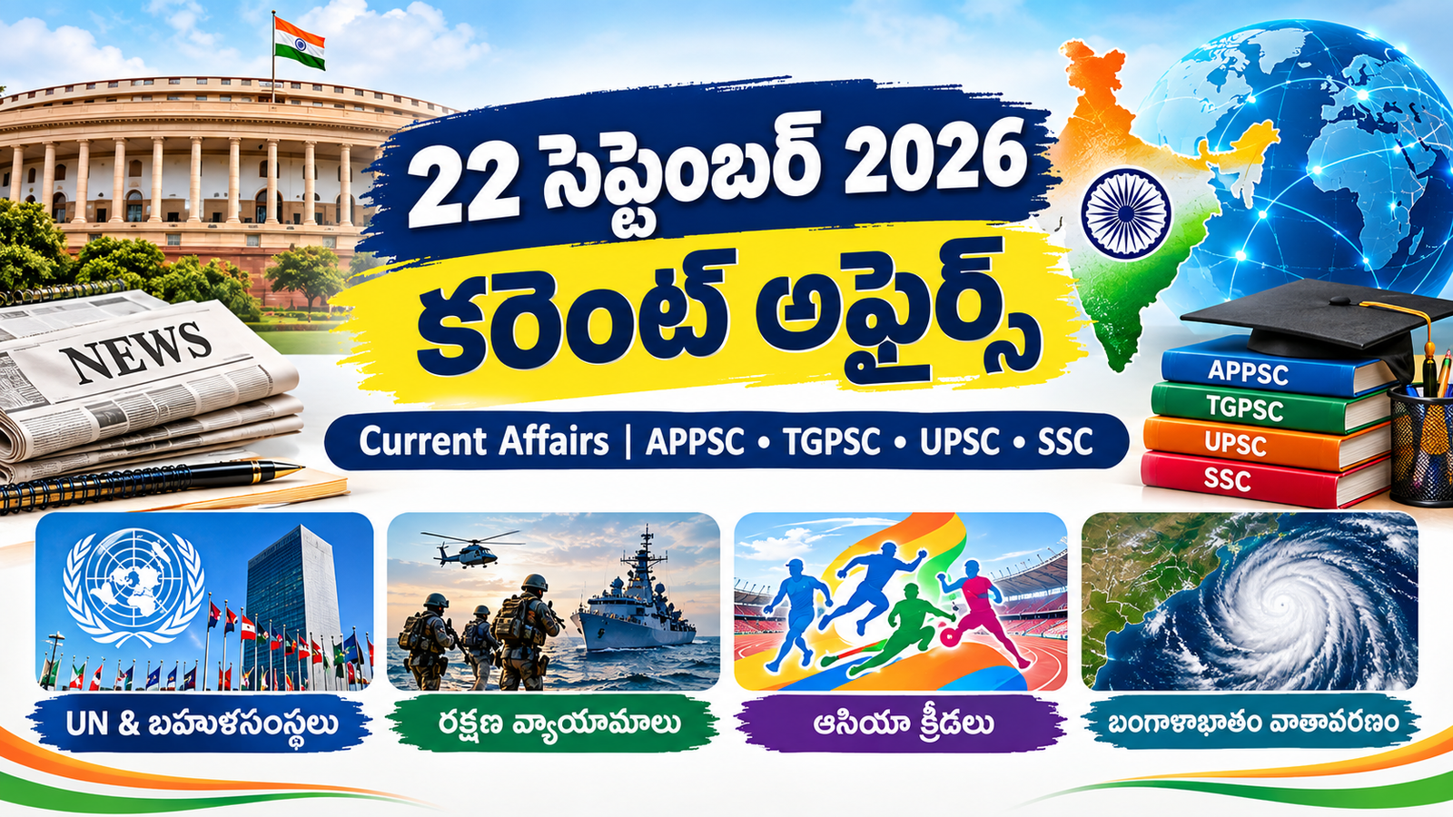 22 September 2026 Current Affairs telugu – 22 సెప్టెంబర్ 2026 కరెంట్ అఫ్ఫైర్స్