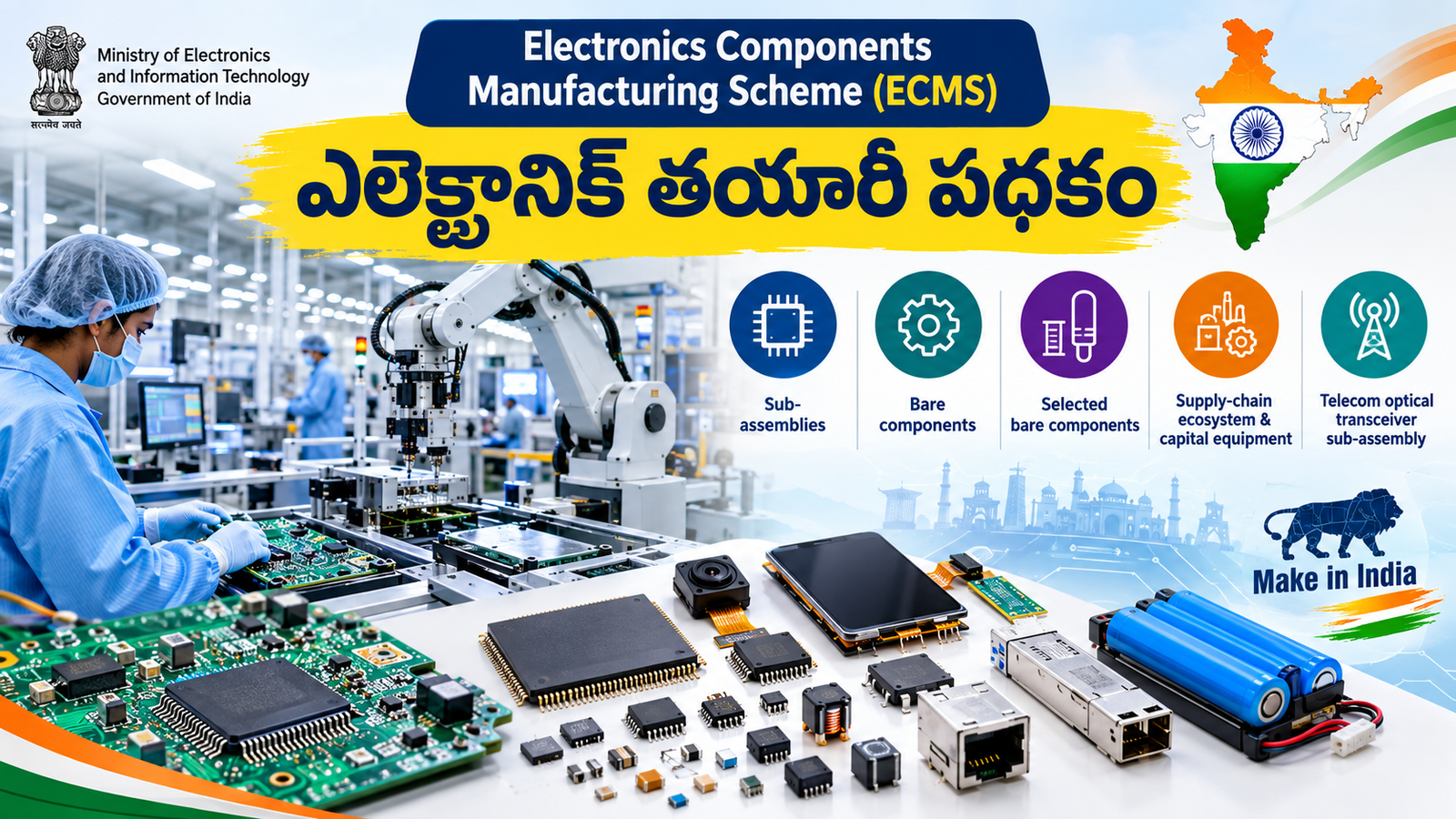 Electronic Components Manufacturing Scheem – భారతదేశ ఎలెక్ట్రానిక్ తయారీ పథకం