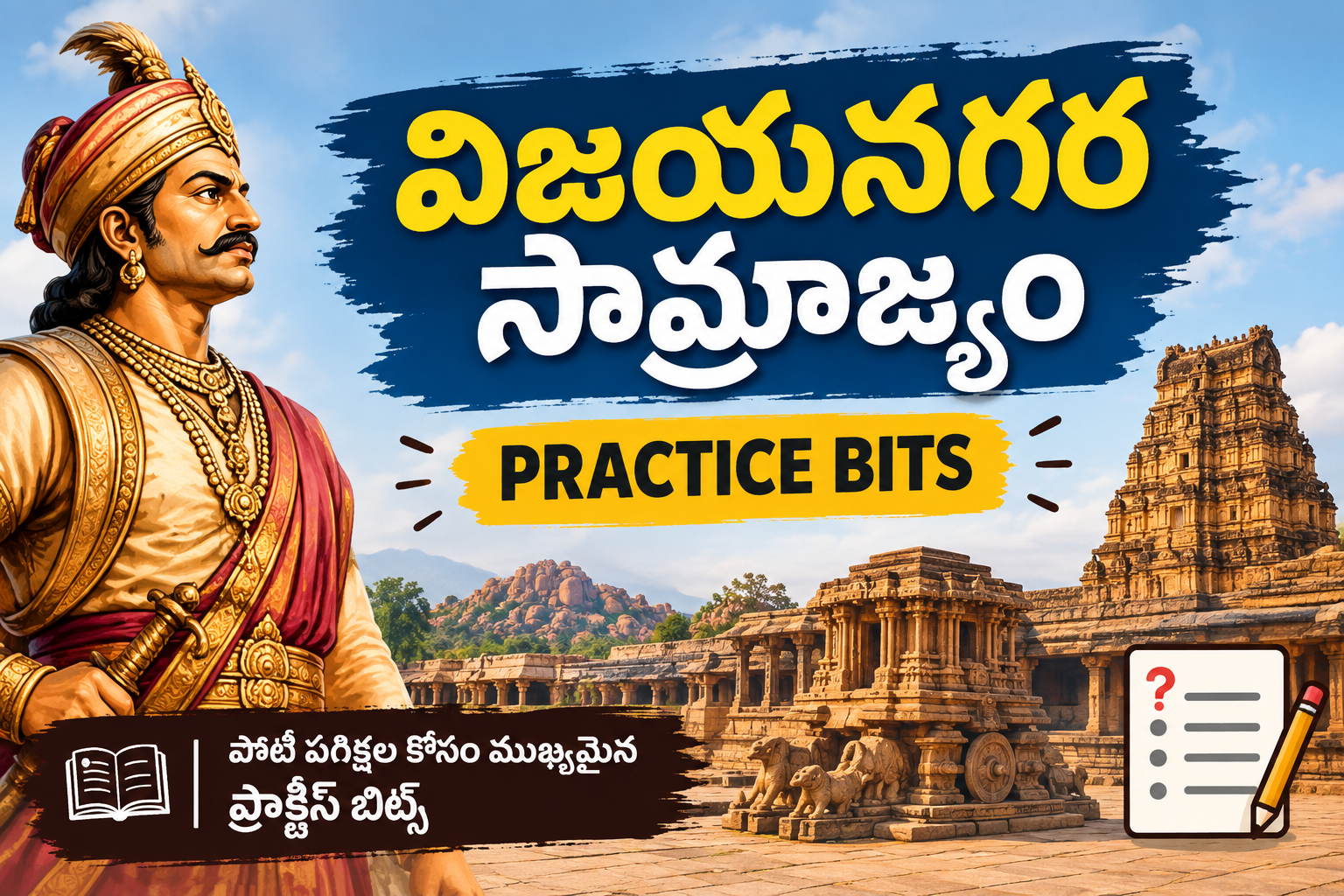 విజయనగర సామ్రాజ్యం – Vijayanagara Samrajyam Practice bits